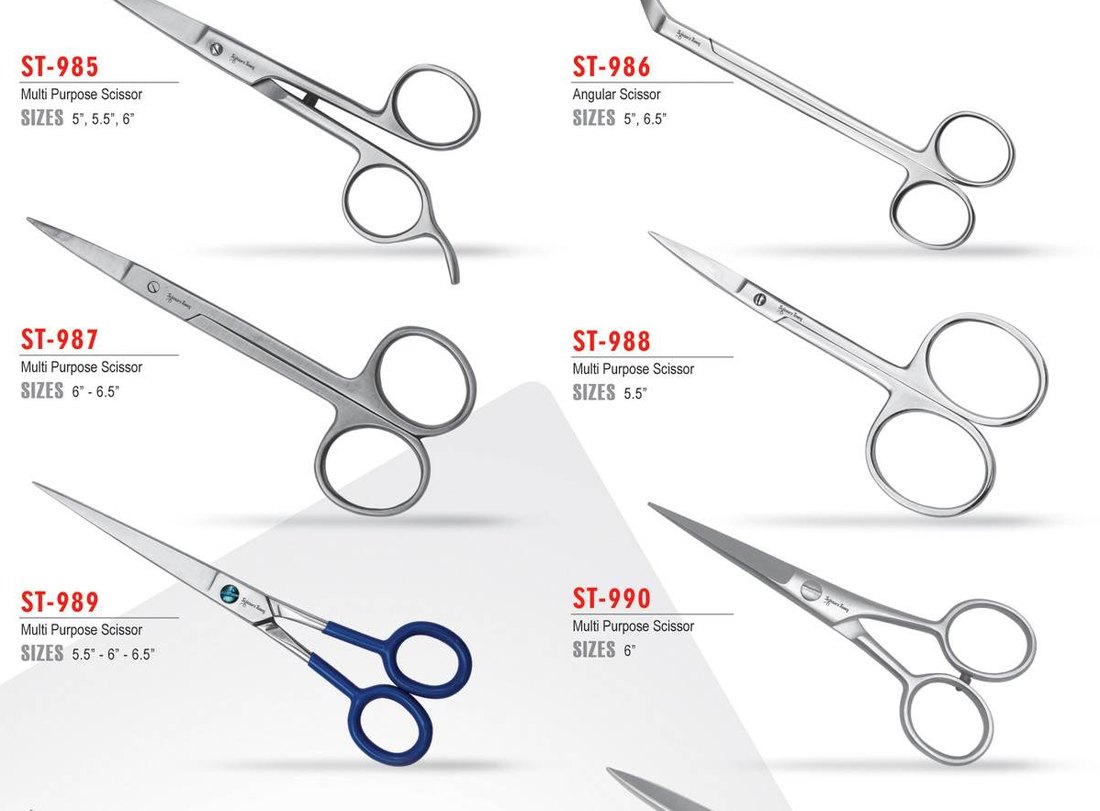 Multi-purpose and angular scissors ST-985 to ST-990
