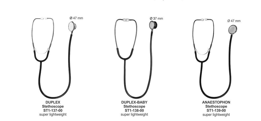 Duplex, Duplex-Baby and Anaestophon stethoscopes