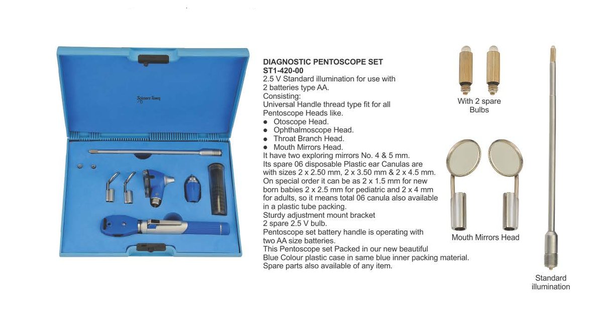 Pentoscope, otoscope and diagnostic sets: what's inside