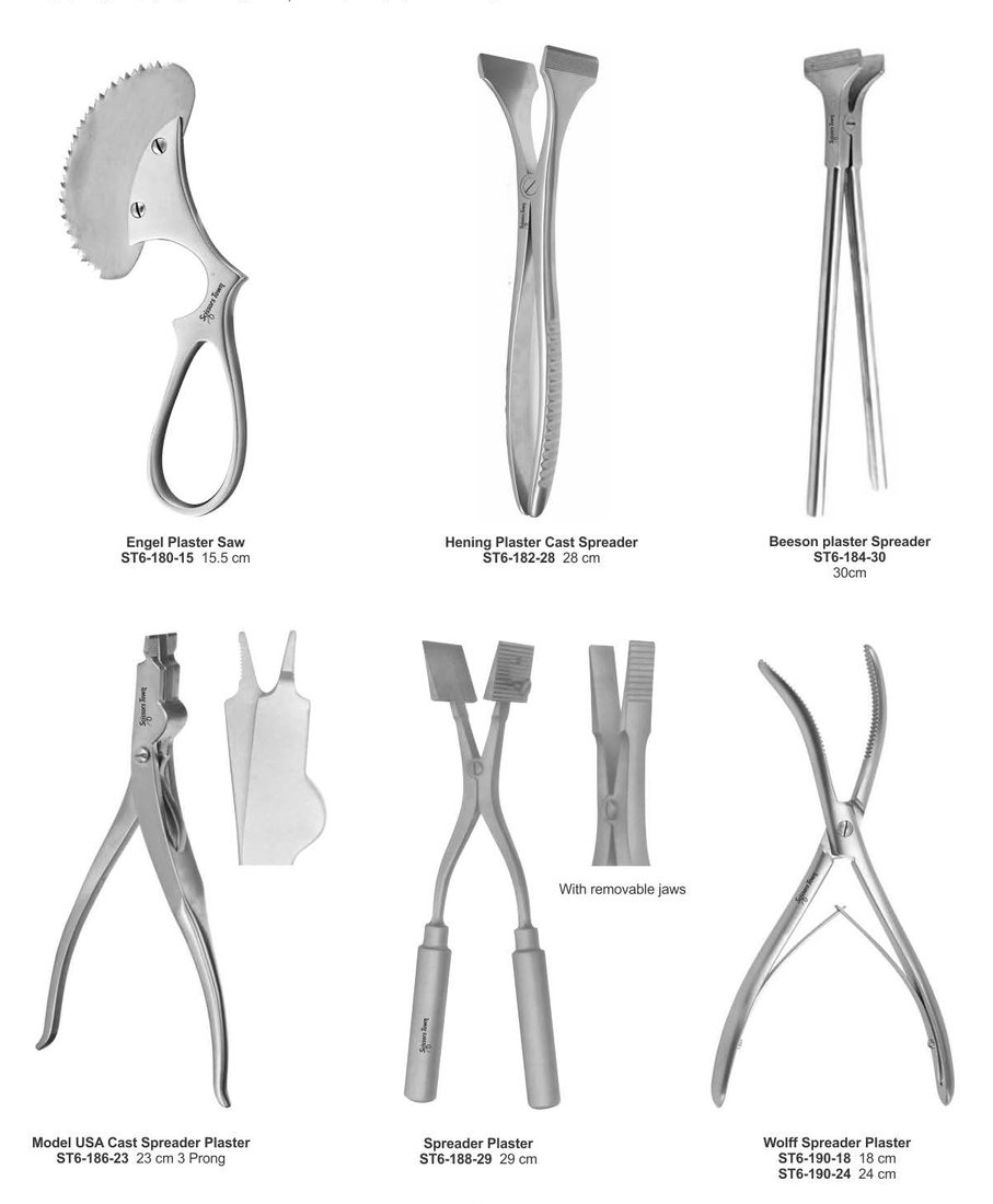 Engel plaster saw and plaster cast spreaders