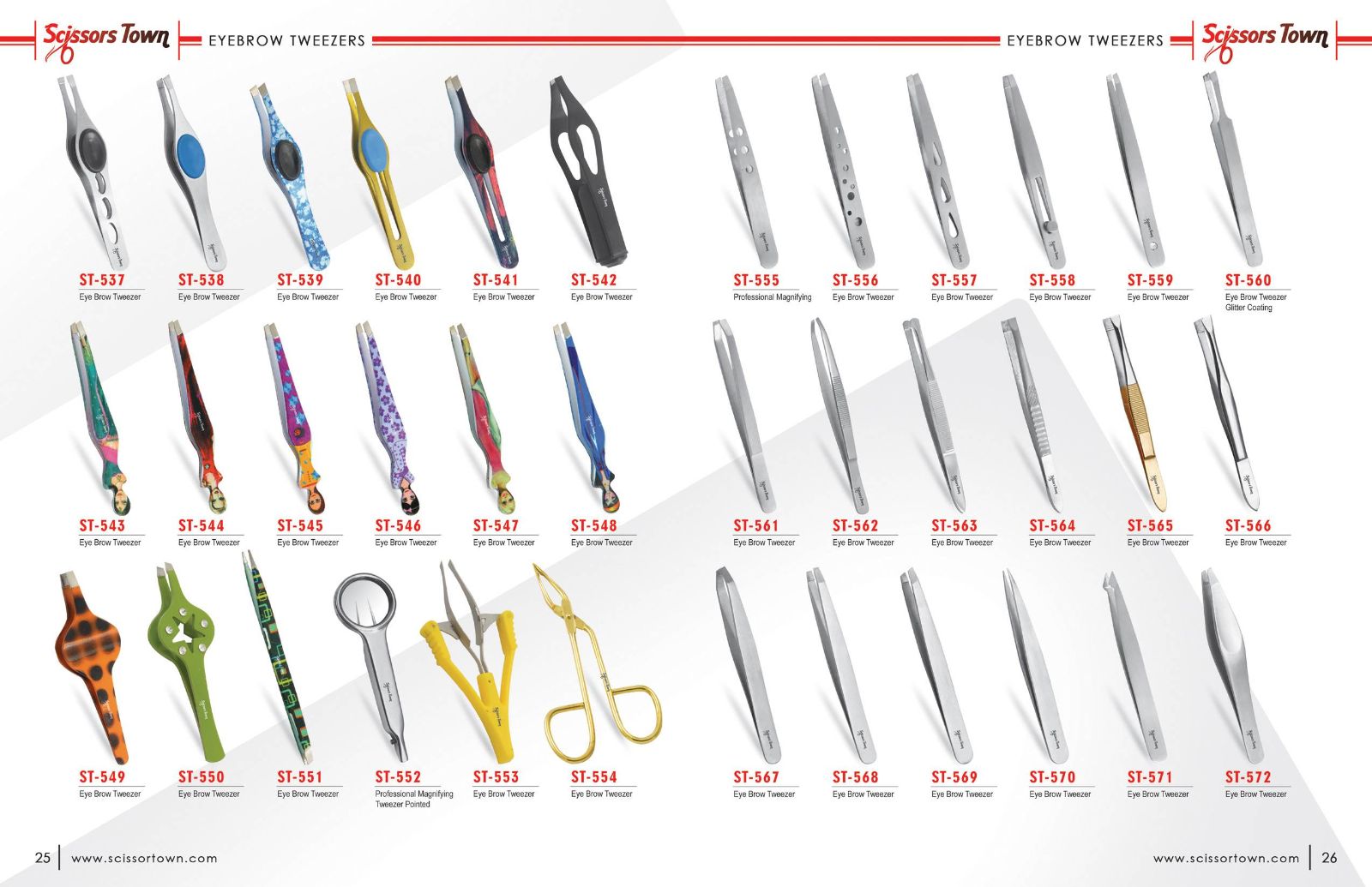 Scissors Town eyebrow & eyelash tweezers – catalogue page 3