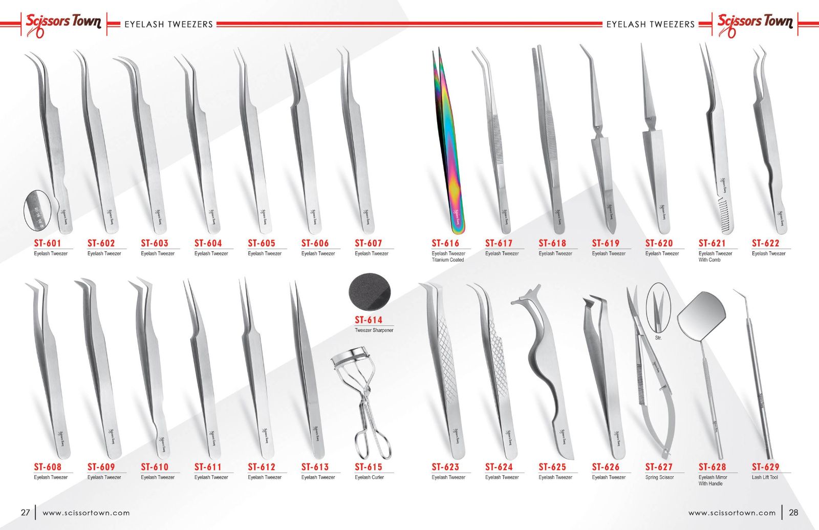 Scissors Town eyebrow & eyelash tweezers – catalogue page 4