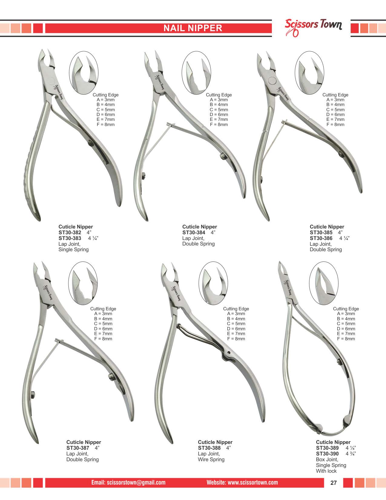 Scissors Town cuticle & nail nippers – beauty catalogue page 36