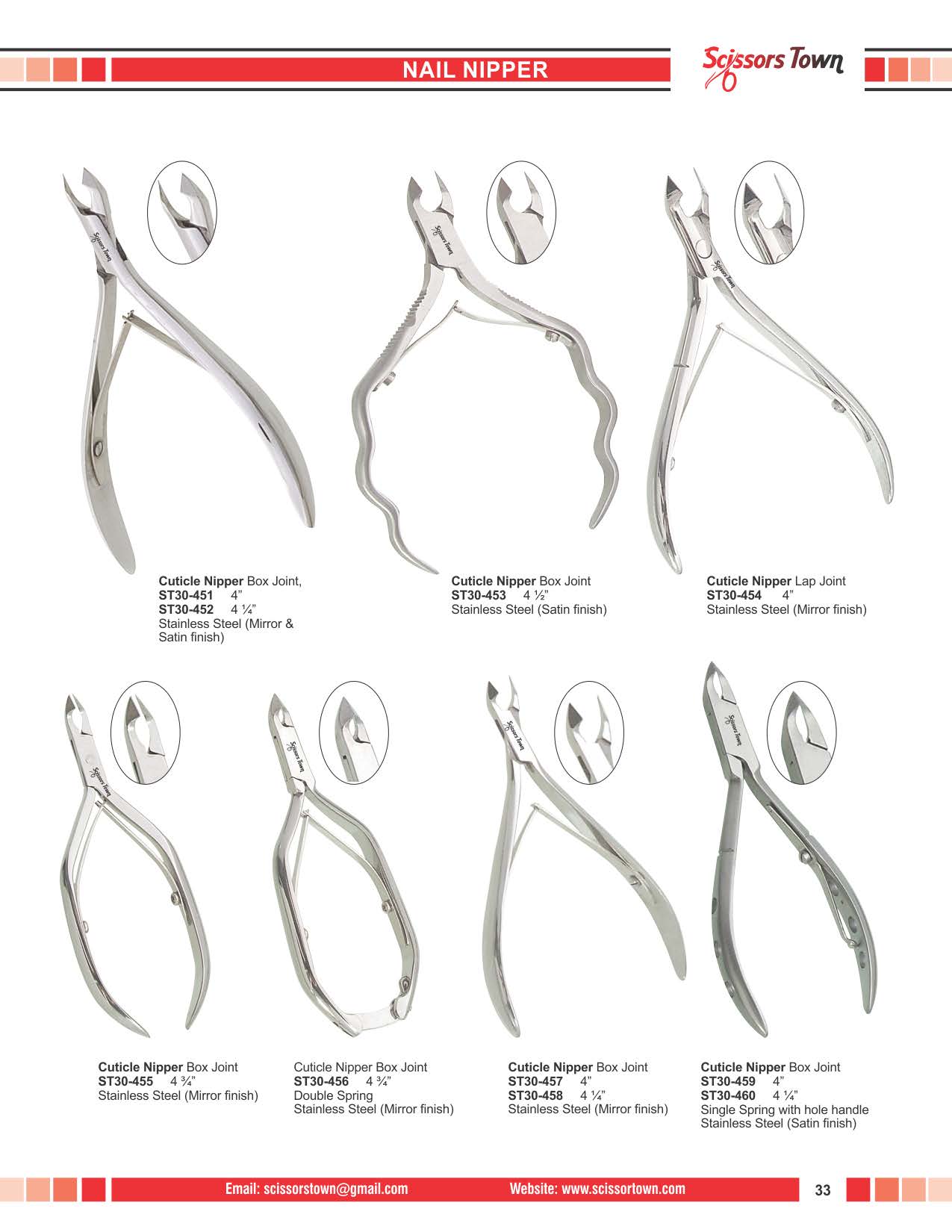 Scissors Town cuticle & nail nippers – beauty catalogue page 42