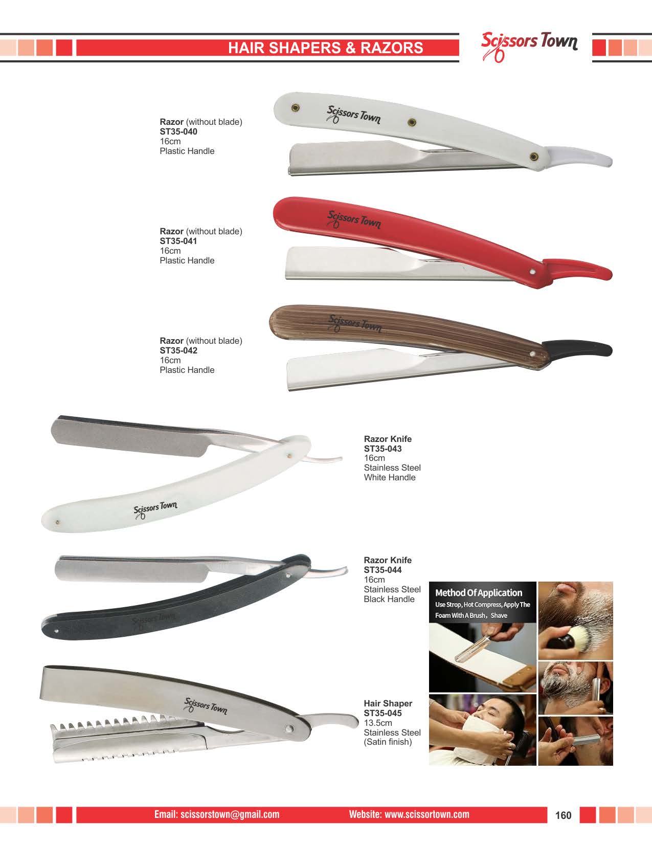 Scissors Town shaving razors – beauty catalogue page 174