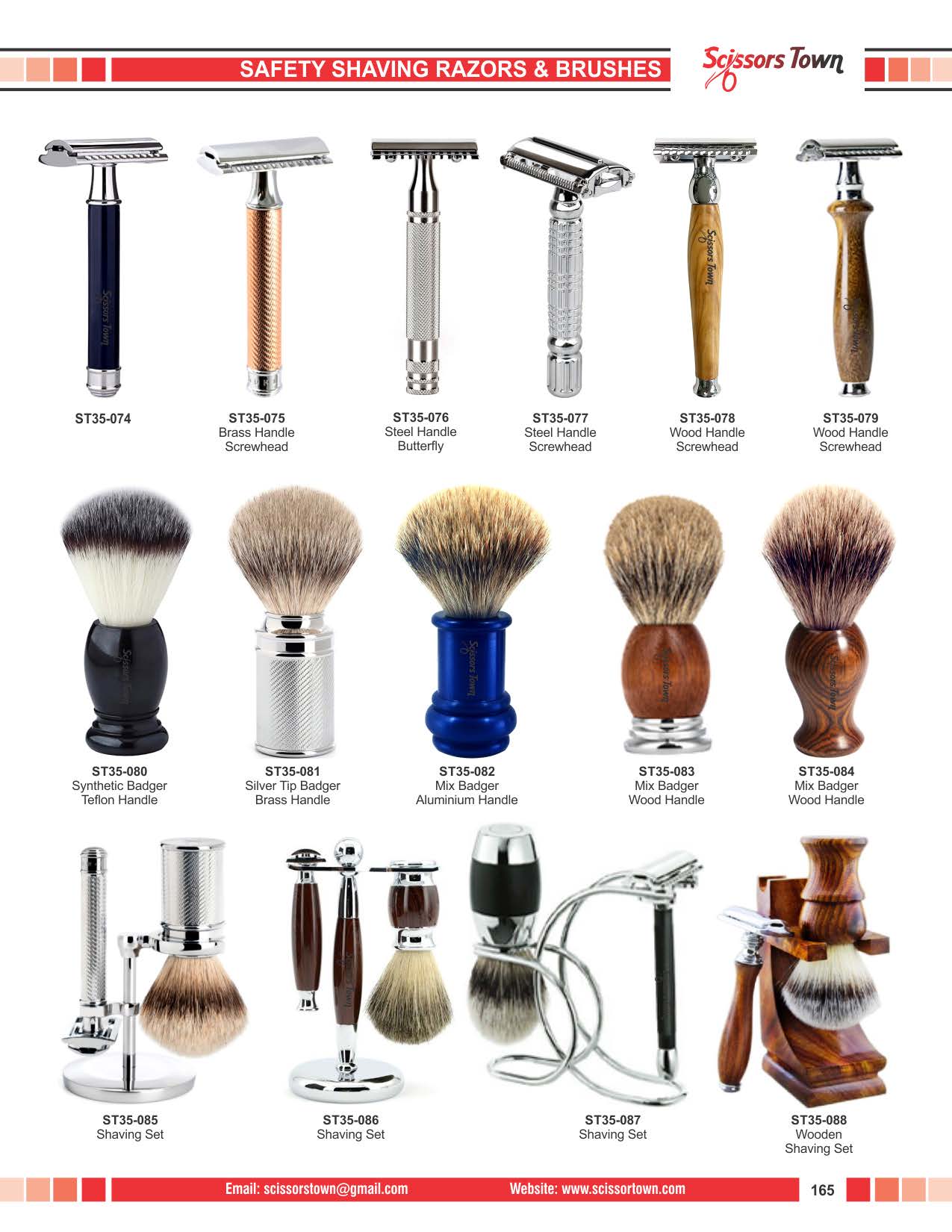 Scissors Town shaving razors – beauty catalogue page 179