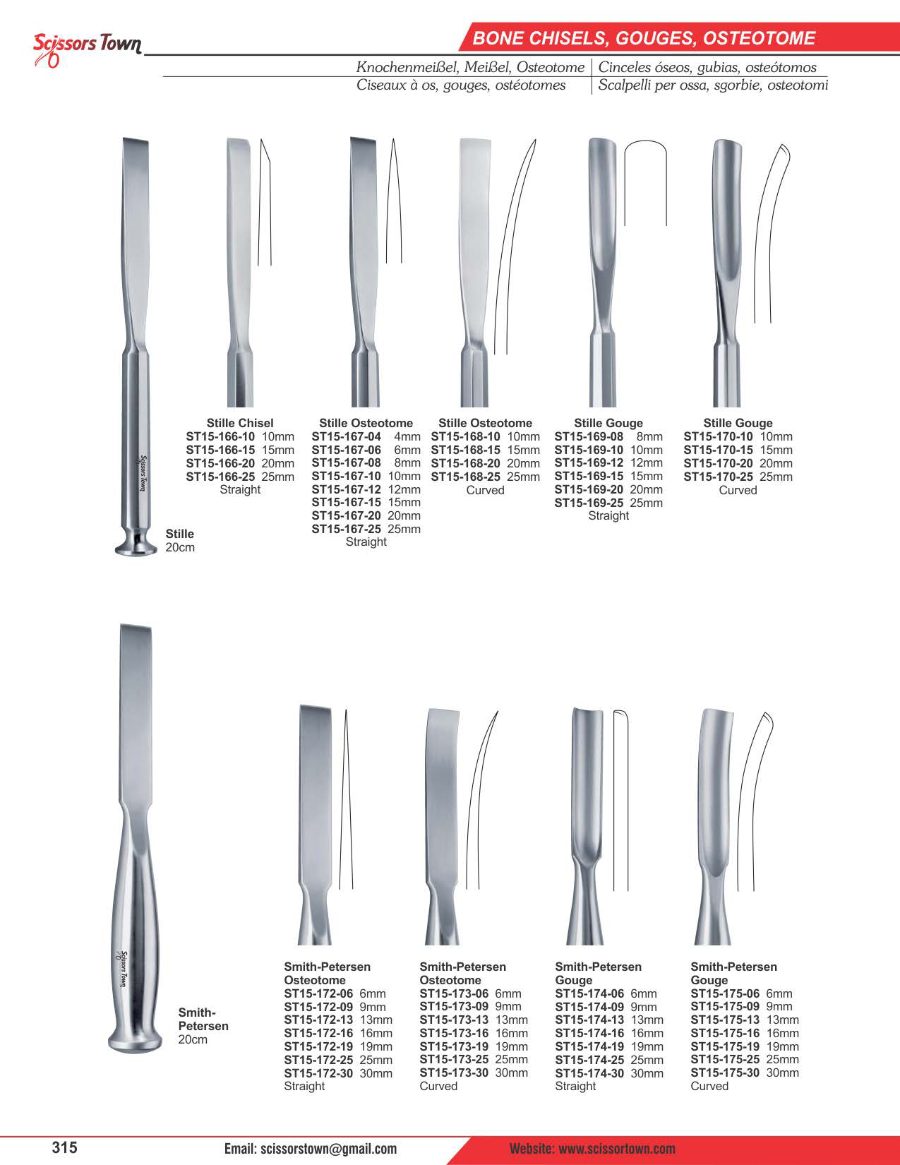 Scissors Town bone surgery instruments – catalogue page 15