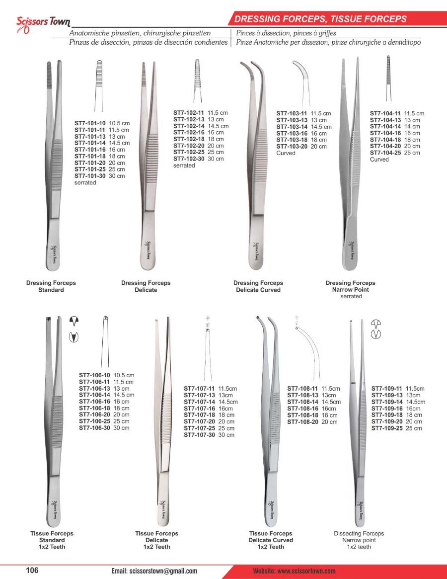 Scissors Town forceps – general & specialty – catalogue page 1