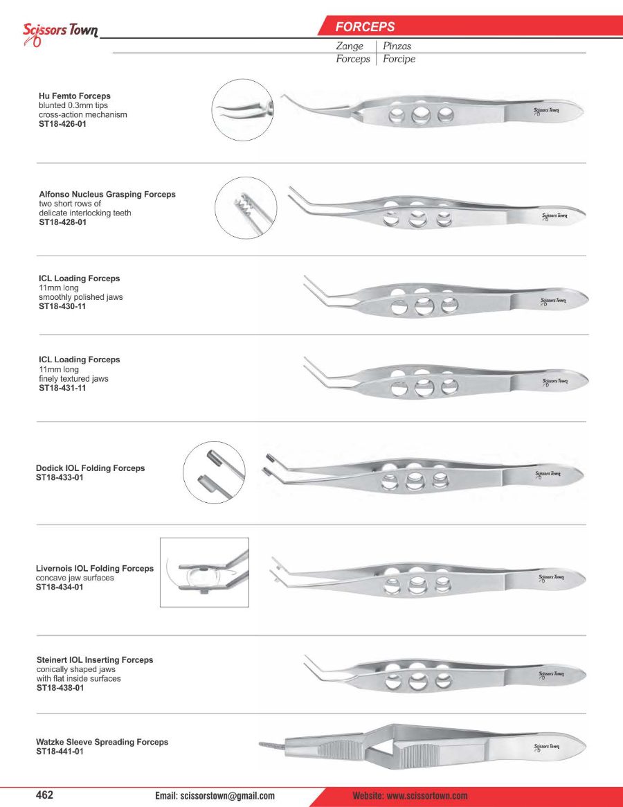 Scissors Town forceps – general & specialty – catalogue page 89