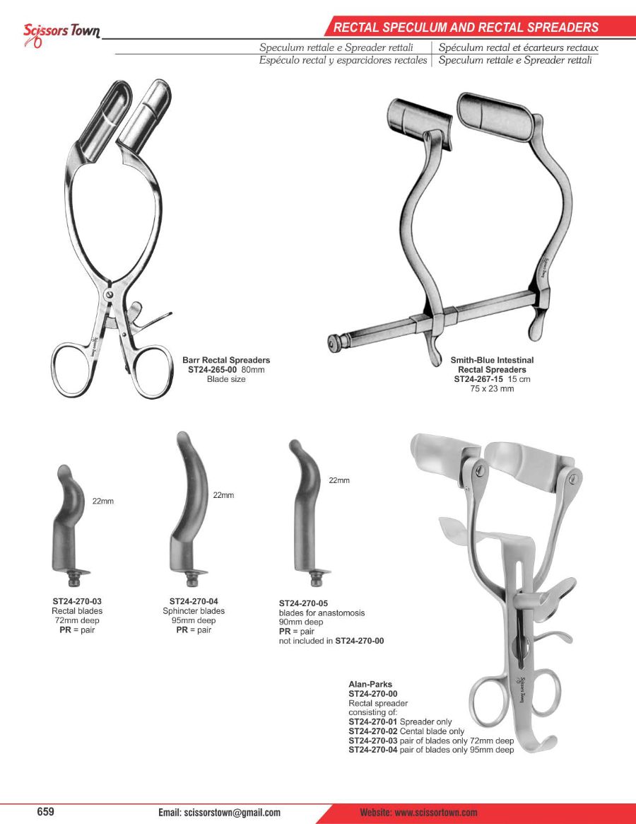 Scissors Town intestinal & rectal instruments – catalogue page 18