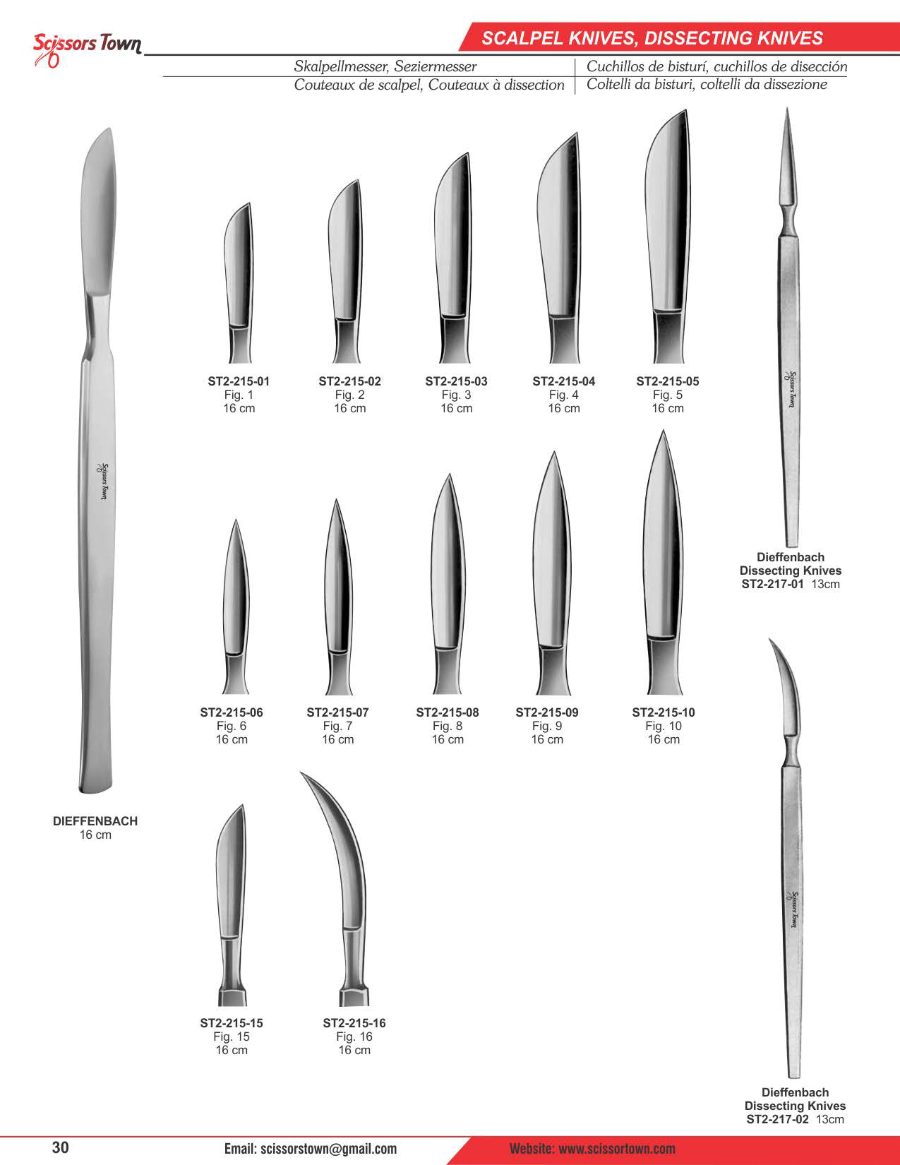 Scissors Town scalpels & surgical knives – catalogue page 11