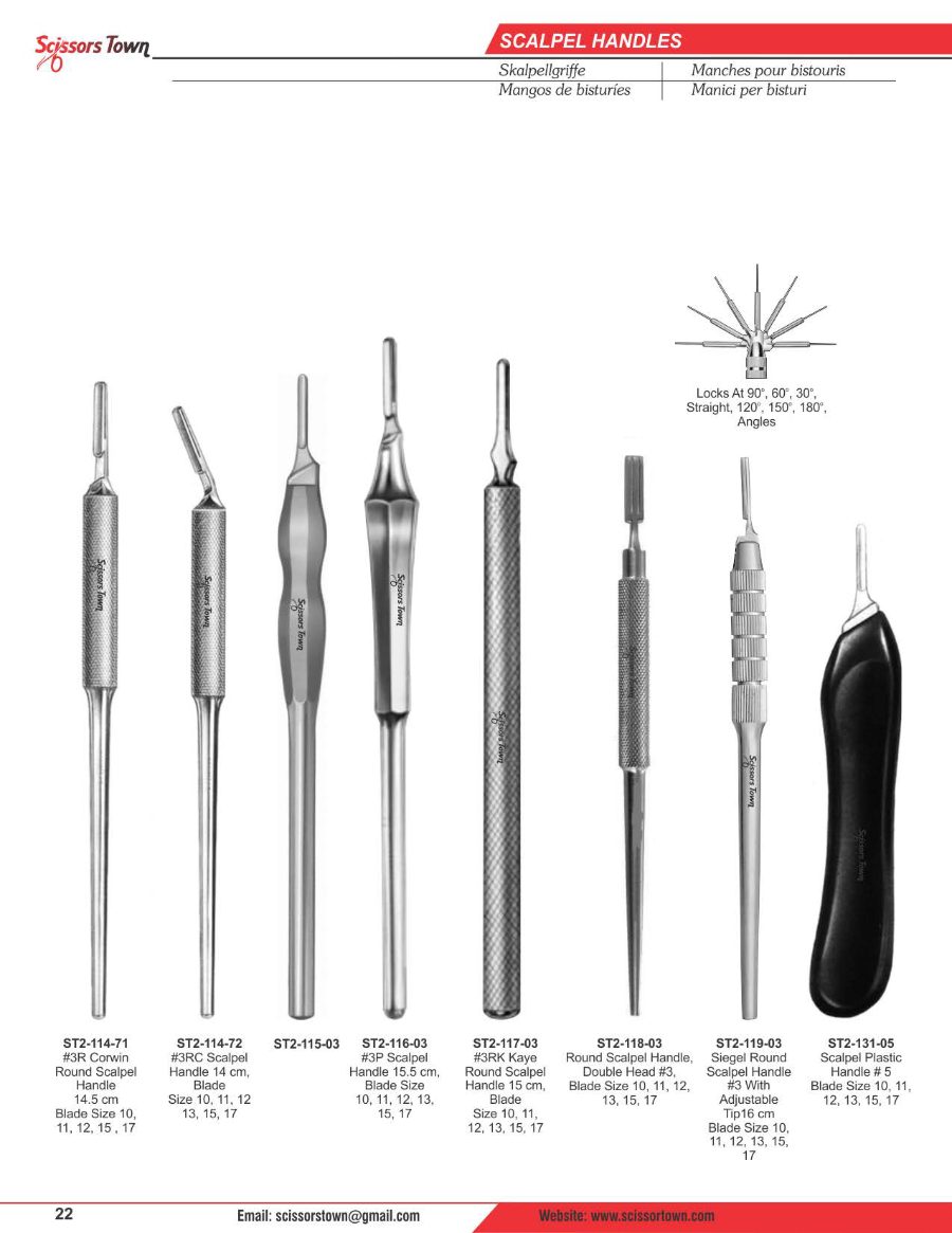 Scissors Town scalpels & surgical knives – catalogue page 3