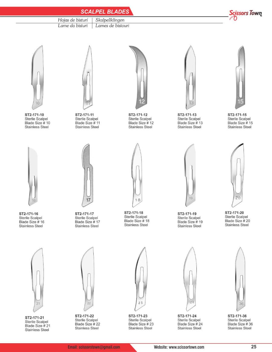 Scissors Town scalpels & surgical knives – catalogue page 6
