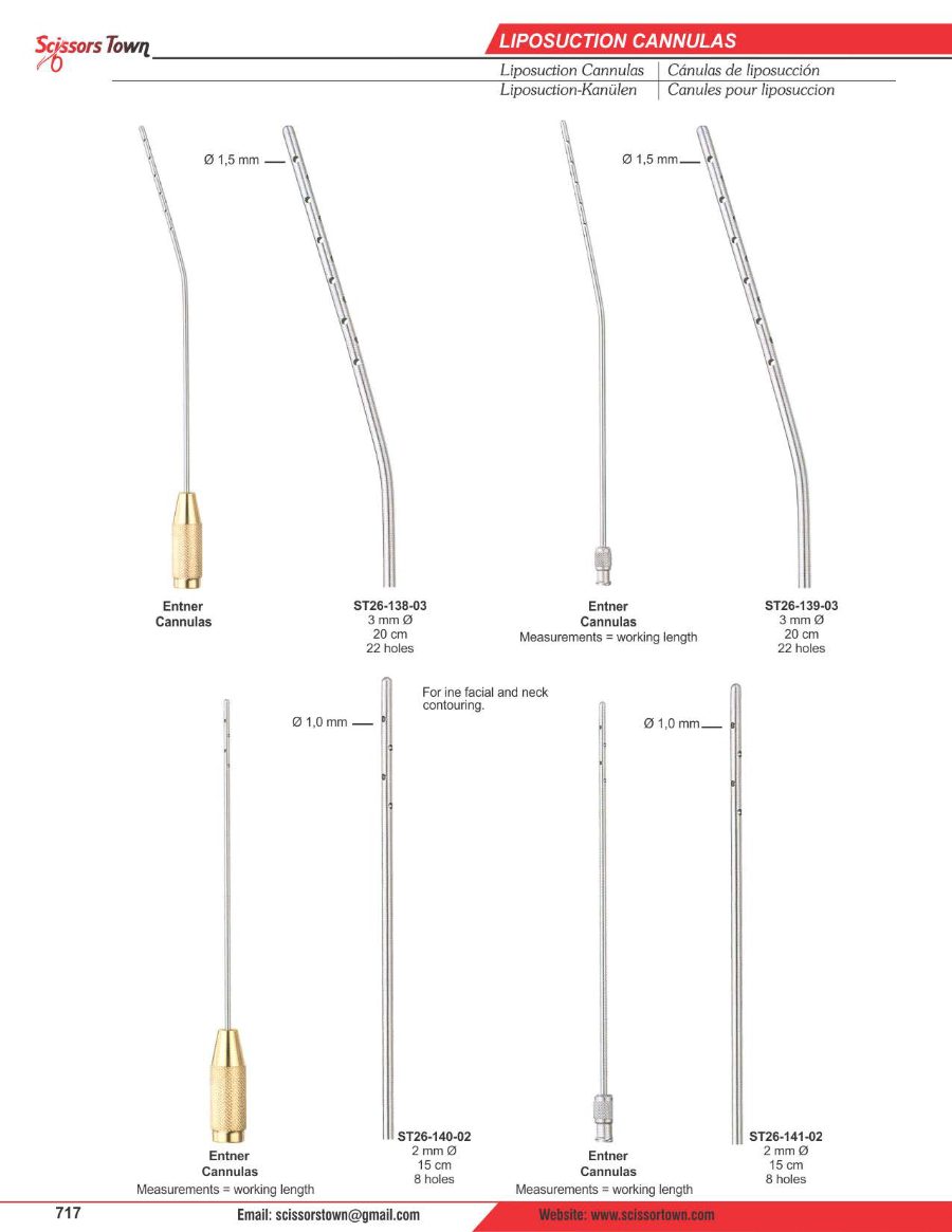 Scissors Town liposuction cannulas – catalogue page 5