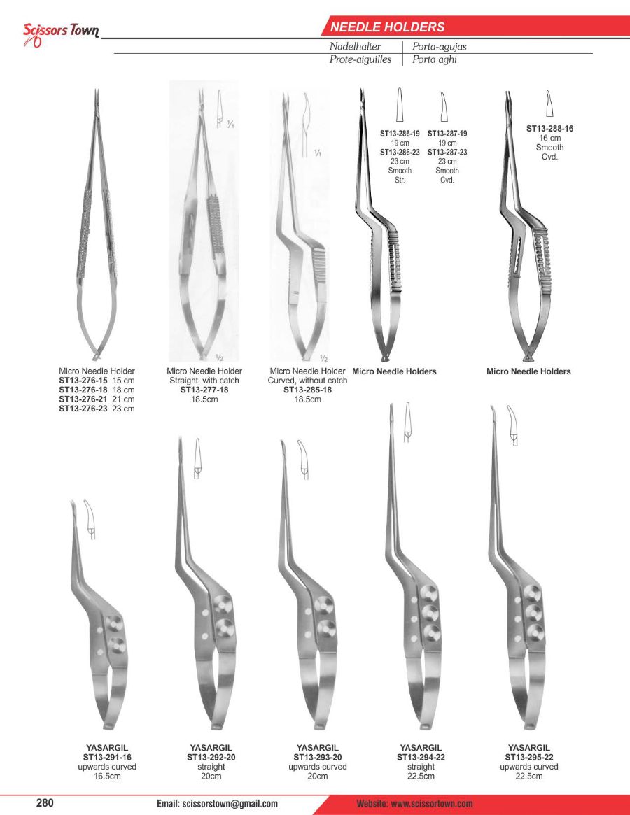 Scissors Town needle holders & suturing – catalogue page 16