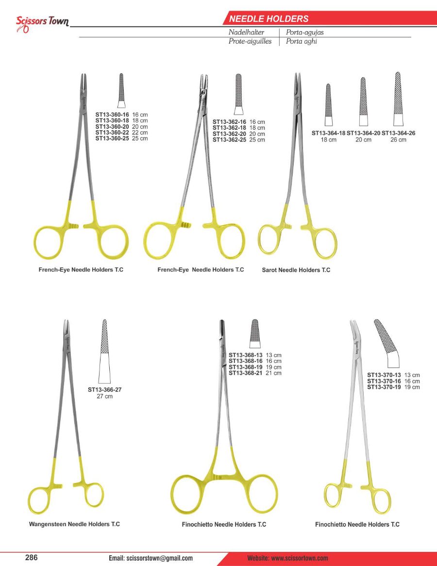Scissors Town needle holders & suturing – catalogue page 22