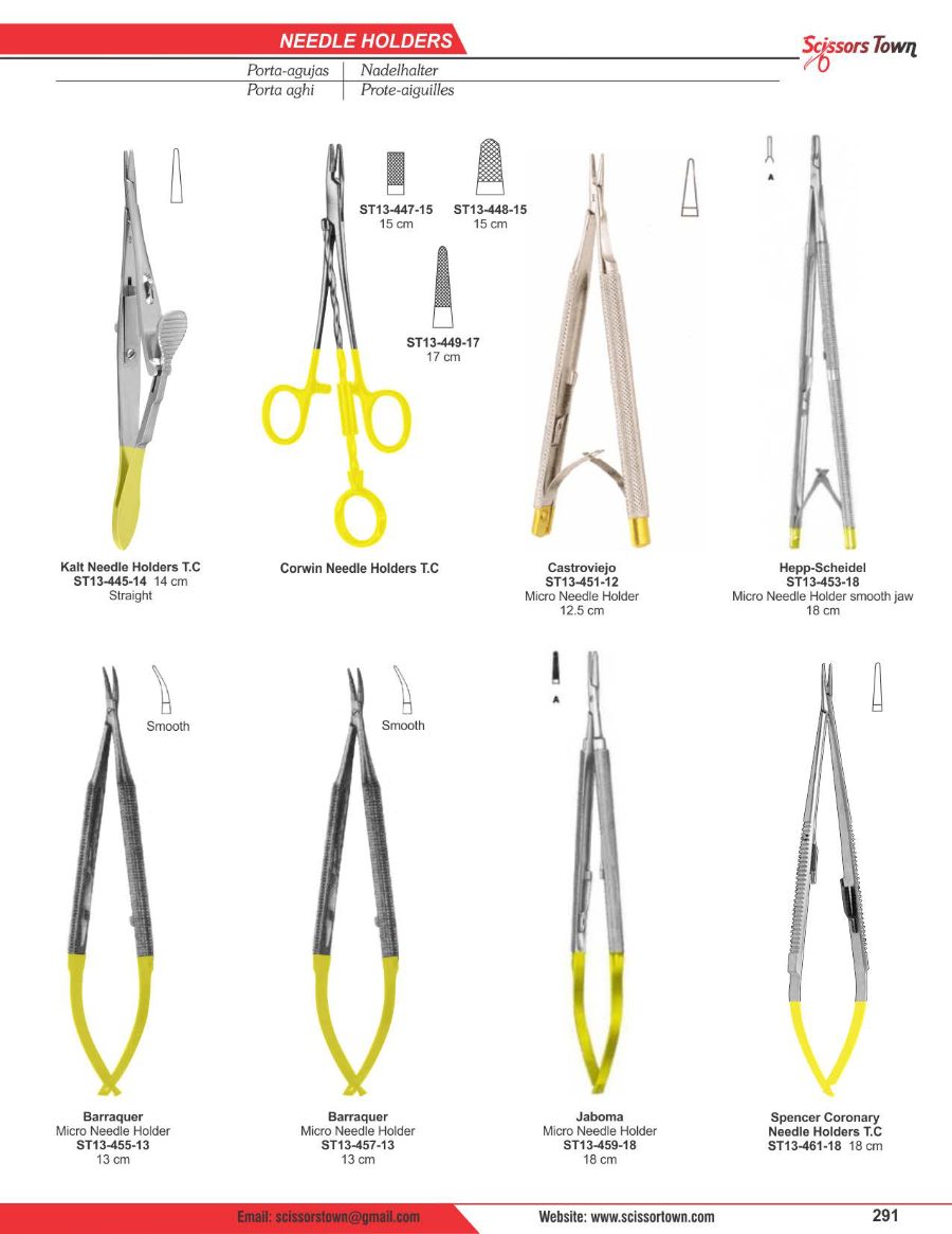 Scissors Town needle holders & suturing – catalogue page 27