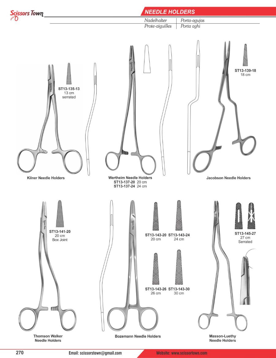 Scissors Town needle holders & suturing – catalogue page 6
