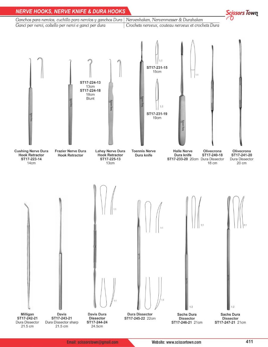 Scissors Town neurosurgery instruments – catalogue page 16