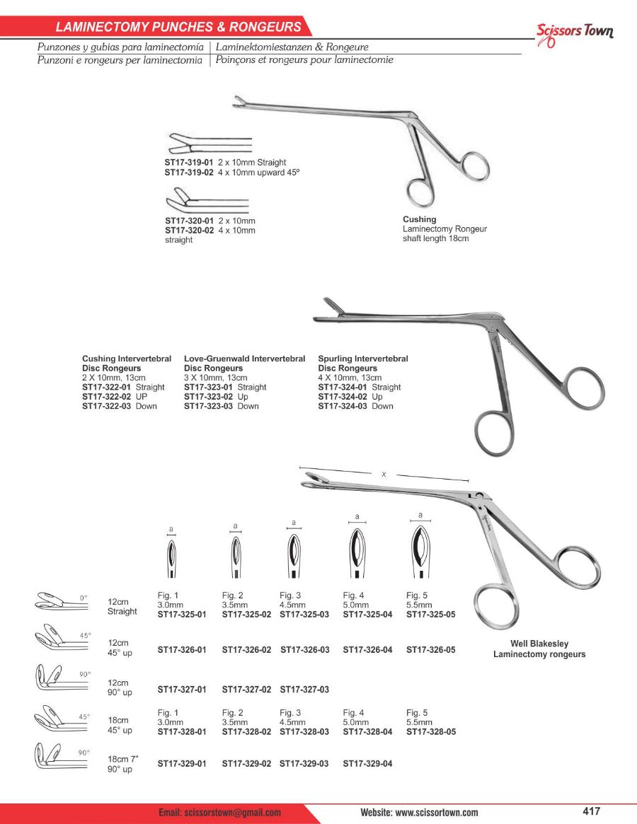 Scissors Town neurosurgery instruments – catalogue page 22