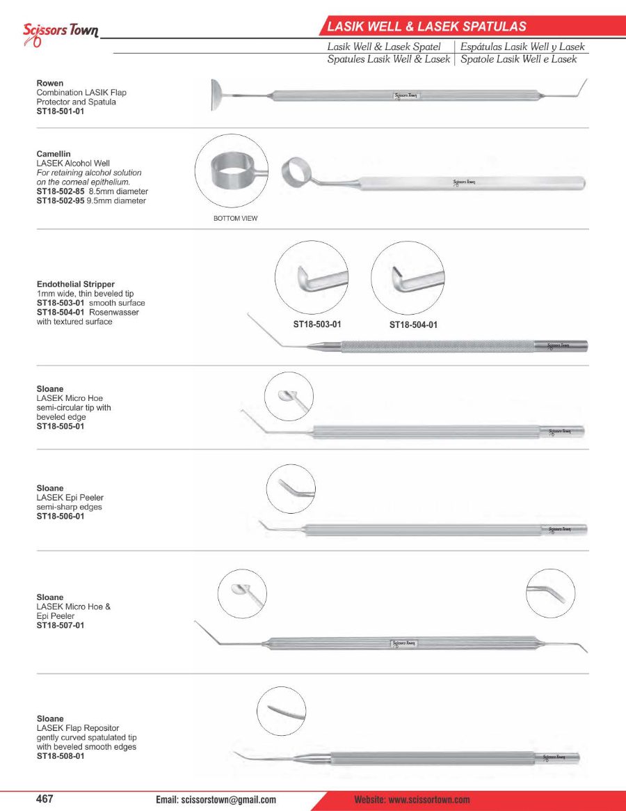 Scissors Town ophthalmic instruments – catalogue page 36