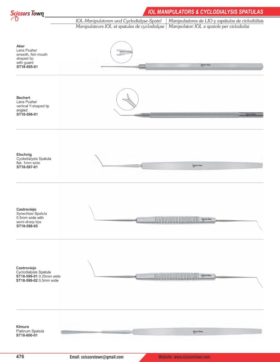 Scissors Town ophthalmic instruments – catalogue page 45