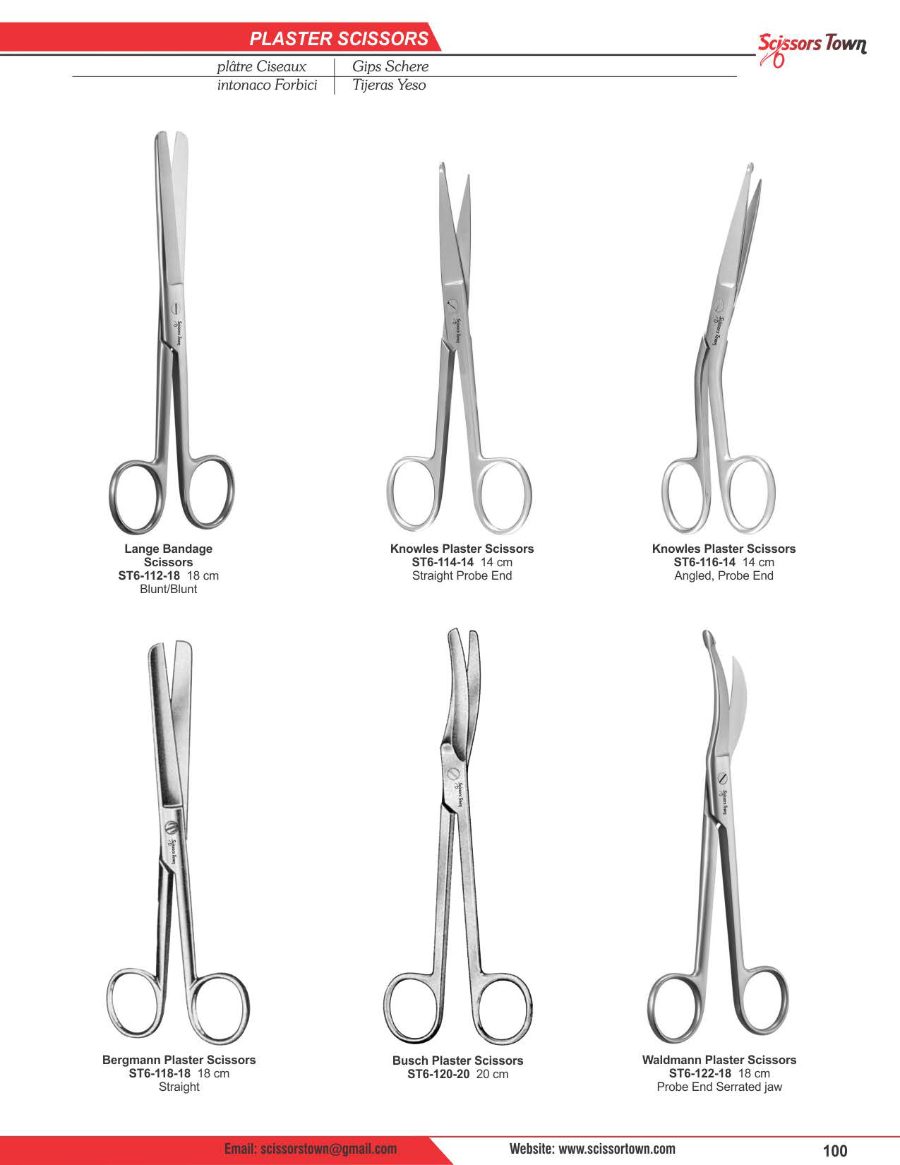Scissors Town plaster saws, shears & spreaders – catalogue page 1