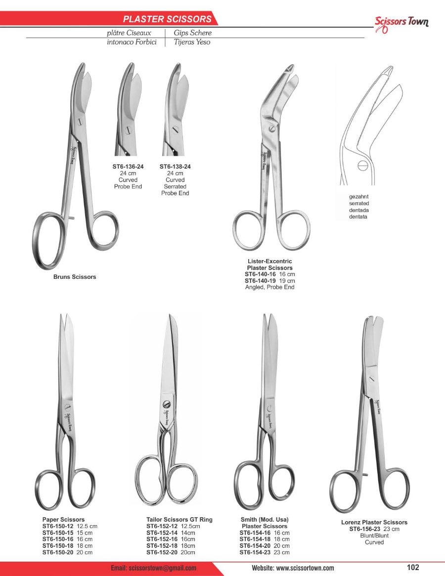 Scissors Town plaster saws, shears & spreaders – catalogue page 3