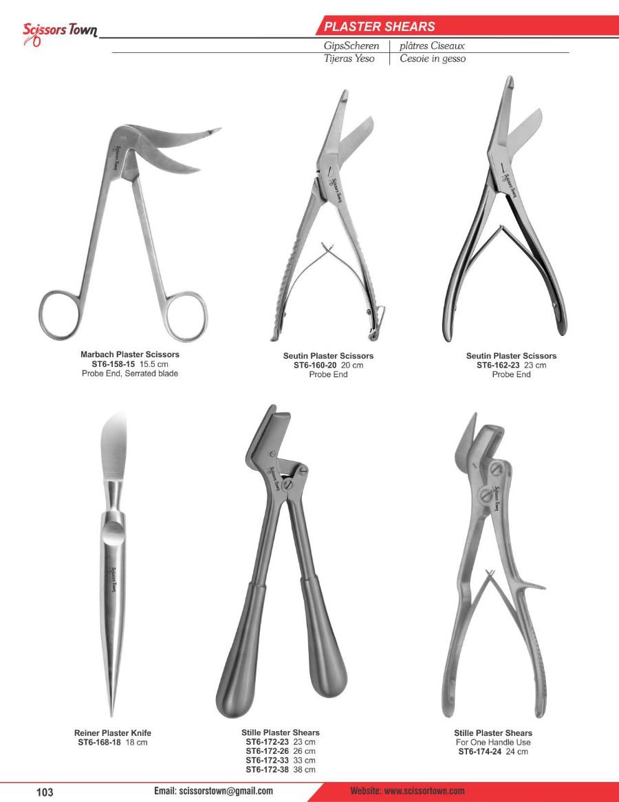 Scissors Town plaster saws, shears & spreaders – catalogue page 4