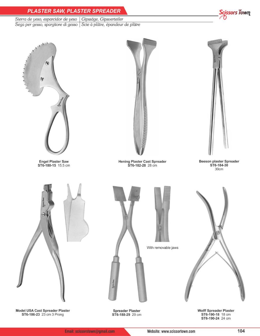 Scissors Town plaster saws, shears & spreaders – catalogue page 5