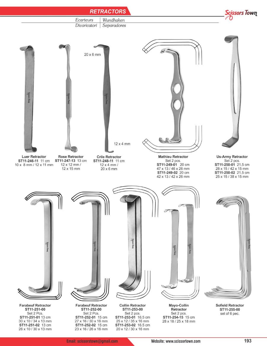 Scissors Town retractors – catalogue page 22