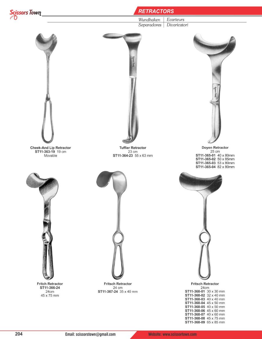 Scissors Town retractors – catalogue page 33